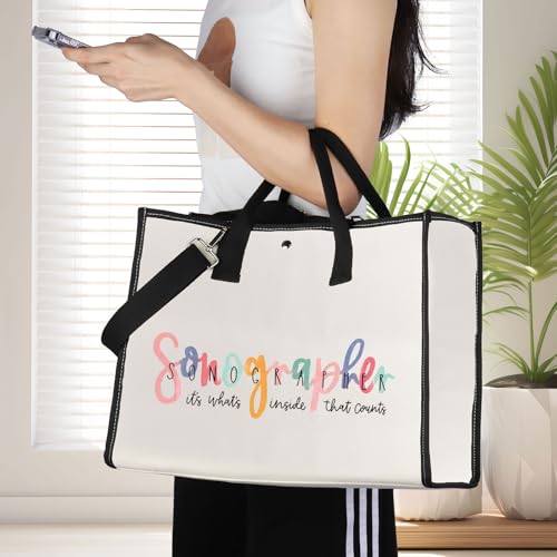 JNIAP Sonographer Makeup Bag Sonographer Gifts Ultrasound Tech Gifts Radiologist Zipper Bag Radiology Gift (Sonographer Tote)