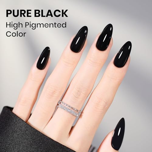 Beetles Black White Gel Nail Polish Kit - 2 Colors Hema Free Soak Off UV Gel Polish Set Same Color Same Bottle Design Manicure Salon DIY at Home for Women