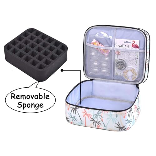 Nail Polish Carrying Case, Portable Nail Organizer with Handle, Double-layer Storage Bag for Nail Polish and Manicure Set