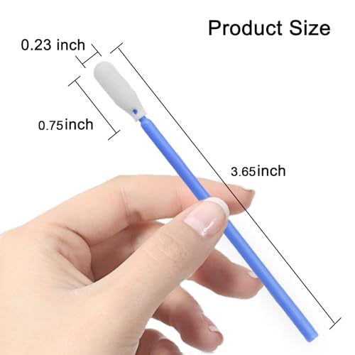Wellgler's 3.65'' Lint Free Foam Cleaning Swabs,Multi-Purpose Detailing Foam Tip Swabs,Cleaning Swabs for Electronics,Gun,Car Vent .KM722(Blue 100PCS)