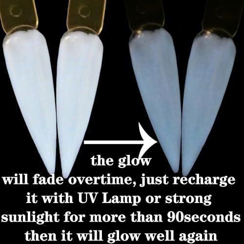Glow in the dark Milky White Nail Acrylic Powder Color 1OZ for french nail art design (AP051)