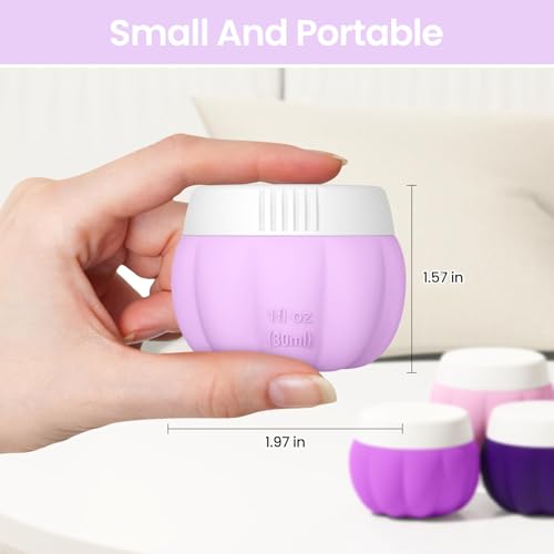 Redfly Travel Containers for Toiletries, TSA Approved Travel Size Containers, Silicone Jars for Creams, Leak-proof Essentials with Lid for Cosmetic