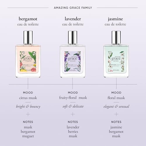 philosophy amazing grace lavender eau de toilette - delicate & enchanting women's perfume - with notes of berries & musk - long lasting fragrance