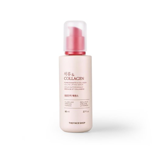 The Face Shop Pomegranate & Collagen Volume Lifting Serum - Helps Skin Look Firm & Supple - Reduces Fine Lines & Wrinkles - Improves Elasticity - Hydrating Lightweight Face Serum - Korean Skin Care