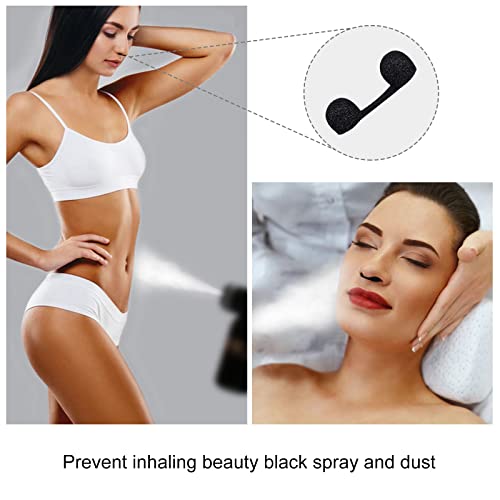 50 Pieces Nose Filters for Spray Tanning, Elera Disposable Plugs Supplies for Spray Tanning Nose Protection Allergen Blocker (Black)
