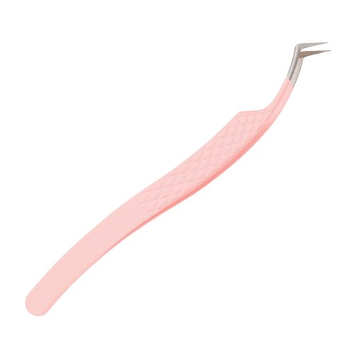 Lash Tweezers Professional Eyelash Extension Tweezers for Make Fans 3D 6D Pink Japanese Stainless Steel by FADVAN