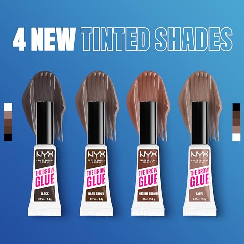 NYX PROFESSIONAL MAKEUP The Brow Glue, Extreme Hold Tinted Eyebrow Gel - Dark Brown