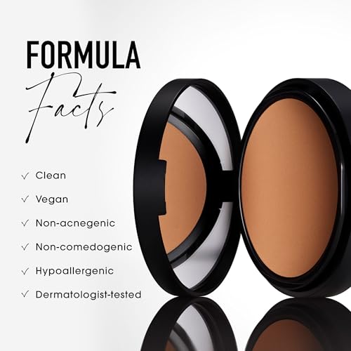 bareMinerals Barepro Skin-Perfecting Powder Foundation, Matte Pressed Powder Foundation Full Coverage with Plant-Based Squalene, Talc-Fee Pressed Powder Compact, Oil Control, Vegan