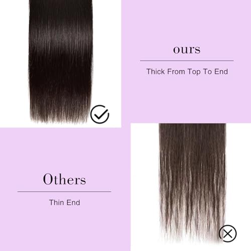 Straight Bundles Human Hair 24 26 28 30 Inch 4 Bundles Straight Hair 10A Double Weft Hair Extensions for Black Women 100% Unprocessed Virgin Human Hair Weave Natural Black