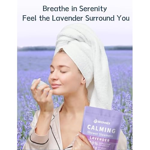 Shower Steamers Aromatherapy 15 Pack, Stress Relief & Self Care - Lavender Shower Bombs with Natural Essential Oil, Home Spa Shower Travel Essentials, Relaxation Birthday Gifts for Women & Men