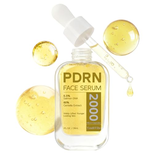 YouthVibe 0.5% PDRN Serum for Face, Anti-Aging Salmon PDRN Facial Serums with Squalane,Hyaluronic Acid, Niacinamide, Hydrating & Moisturizing & Firming Skincare, Salmon DNA Face Serum - 30ml