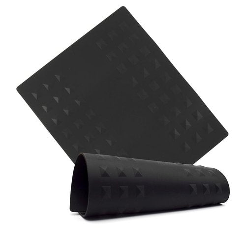 Colortrak Heat-Resistant Styling Station Mat, Silicone Mat Prevents Work Surfaces from Heat Damage of Styling Tools, Prevent Tool from Falling or Slipping, Black, 9 x 11 inches (Pack of 2)