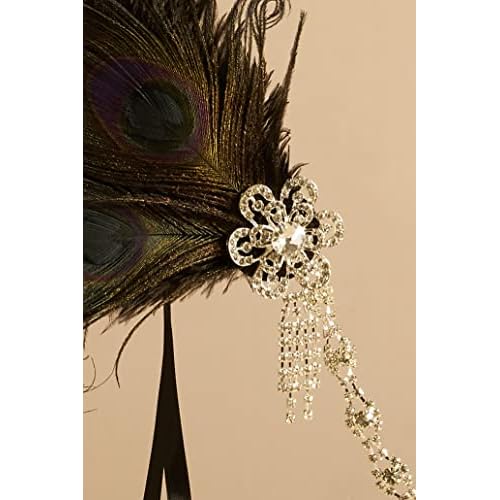 BABEYOND 1920s Flapper Feather Headband Roaring 20s Showgirl Great Gatsby Headpiece