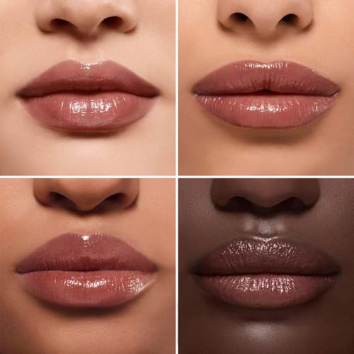 Brown Honey Butter Lipstick Tinted Lip Balm, Shine Moisturizing Plumper Lipstick for Women, Natural Nourishing Hydrating Lip Gloss Stain for Dry Lips, Lightweight Lip Liner Care Makeup, Vegan