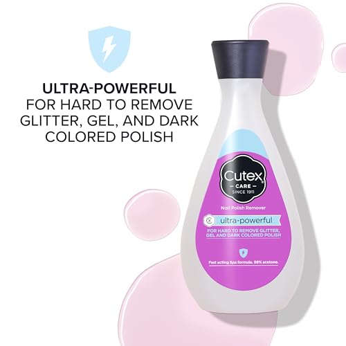 Cutex Gel Nail Polish Remover, Ultra-Powerful & Removes Glitter and Dark Colored Paints, Paraben Free, 6.76 Fl Oz