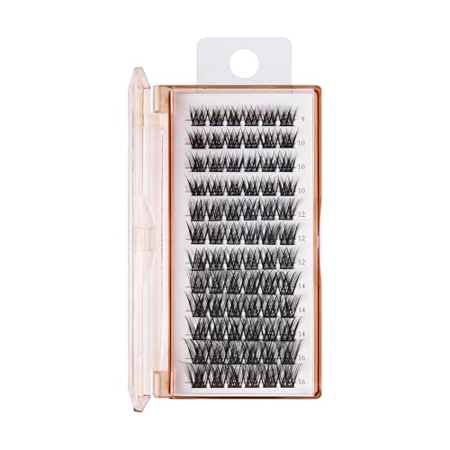 False Eyelashes, Lash Extension Kit 02, 9mm-16mm, Wide Band, Easy to Apply and Remove, No Damage to Natural Eyelashes, 72 Lash Clusters - Wispy