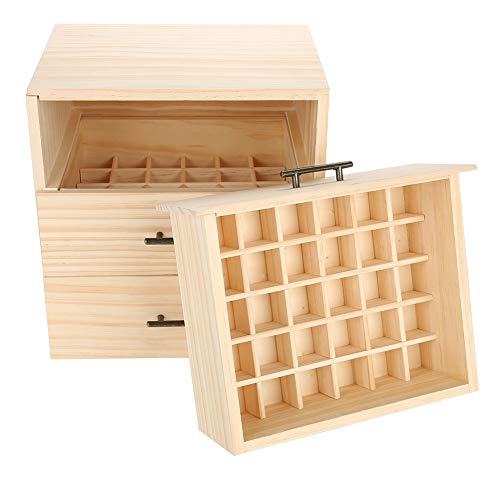 Wooden Essential Oil Storage, Essential Oil Organizer with 90 Slots Three-Tiered, 9.6 X 4.0 Inch Essential Oil Holder for Essential Oil Crystal, Jewel Organizing