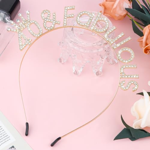 Birthday Headbands for Women Gold Birthday Crown and Tiara Gift Sweet 16 21st Dirty 30 40th 50th 60th Birthday Decoration