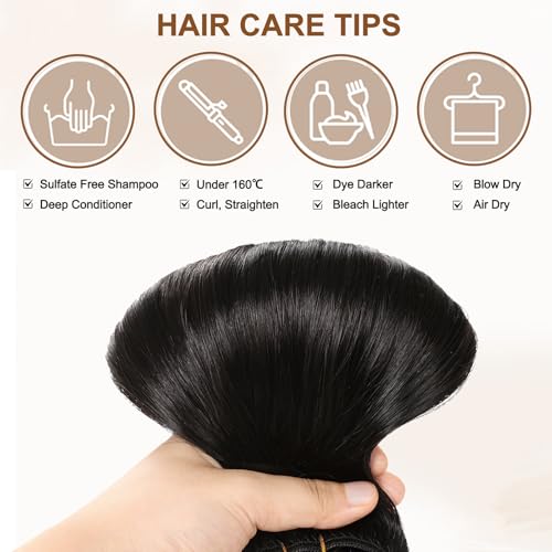 16A Premium Clip in Hair Extensions Real Human Hair, 20inch 120g 7pcs £¨Service life1.5~2 years£©Remy Seamless Invisible Double Weft Human Hair, #1 Natural Black Multiple Washes Keep Texture Soft