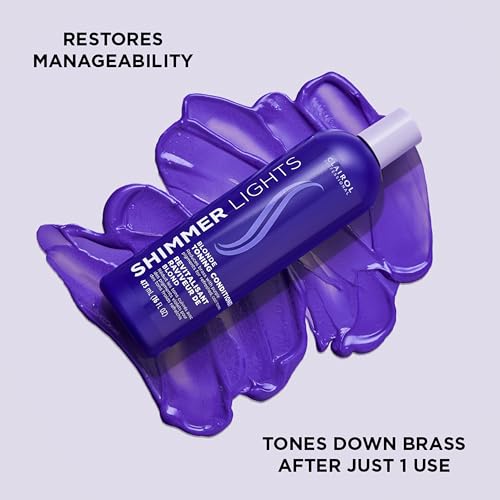 Clairol Professional Shimmer Lights Purple Conditioner | Neutralizes Brass & Yellow Tones | For Blonde, Silver, Gray & Highlighted Hair