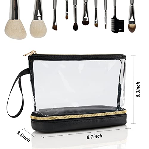 Ethereal Travel Makeup Bag, Clear Cosmetic Bag Make Up Organizer TSA Approved Toiletry Bag, Waterproof Pouch for Women Purse for Toiletries Accessories Brushes