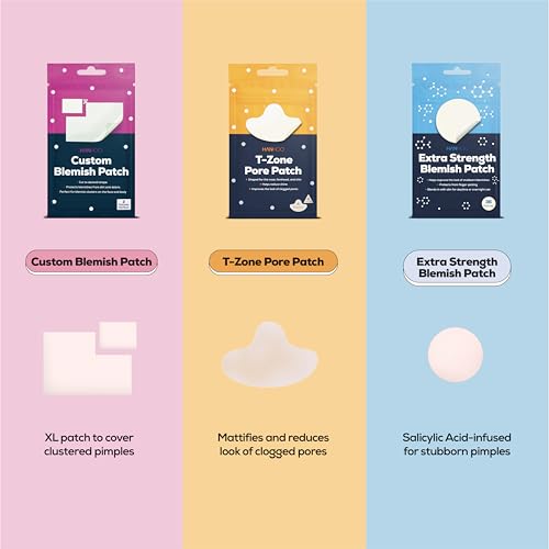 Hanhoo T-Zone Pore Patch, Extra Strength & Custom Blemish Patch Bundle | With Salicylic Acid, Niacinamide & Hyaluronic Acid | For Blackhead and Acne Treatment | Korean Skincare | 54 Patches