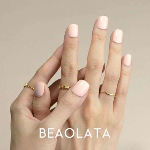 Nail Polish Strips, 32PCS Salon Quality Wraps, Long Lasting Gel Nail Stickers for Women Easy Apply& Remove (Sweet Pink)