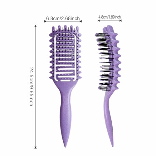 Curl Defining Brush, Vented Curly Hair Brush Defining for Shaping and Defining Curly Hair for Women and Men (Purple)