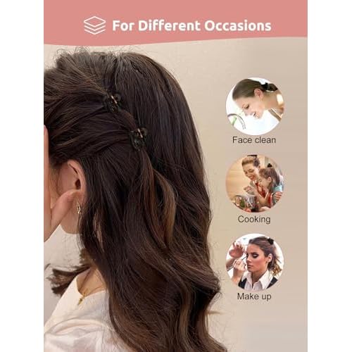 24 Small Hair Clips for Women Girls - Non-Slip Grip&Tangle-Free,Durable Plastic Mini Claw Clips (Tortoise & Black) for Thin/Medium Hair