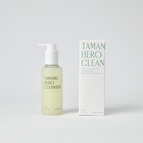 PINKWONDER Tamanu Hero Cleanser 5.07oz (150ml), Tamanu Oil and Salicylic Acid for Acne and Oily Skin, Daily Face Wash with Soothing and Moisturizing, Suitable for Sensitive Skin, Korean Skincare