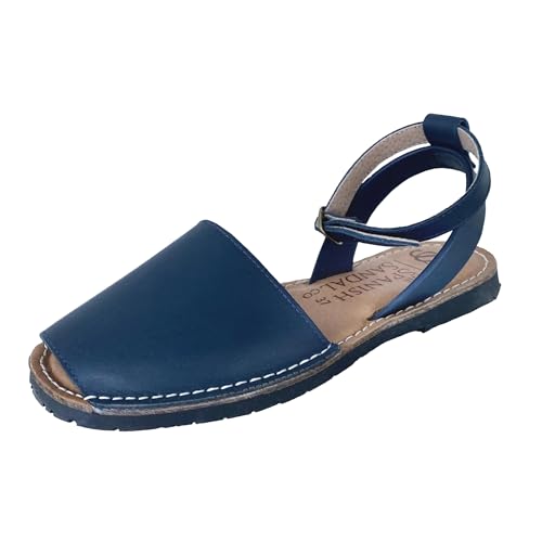 The Spanish Sandal co Classic Ankle Strap Sandals for Women, Dressy, Soft Leather, Removable Ankle Strap Flats for Women, Casual Flat Sandals
