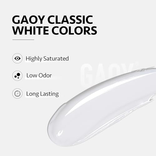 GAOY Gel Top Coat, Base Coat and White Gel Polish Set, 3 Pcs 16ml Clear Glossy No Wipe Combination and Color for UV Light Cure