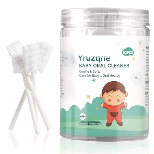 52Pcs Baby Tongue Cleaner, Disposable Baby Toothbrush Oral Cleaner, Infant Gum and Tooth Cleaning Stick for Newborns, Toddler Mouth Cleaner