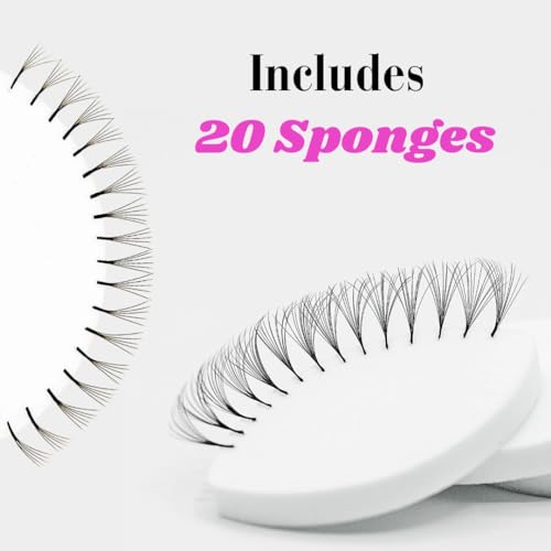 20 PCS Lash Sponges for Practice, Eye Shaped Practice Sponge, Lash Map Sponge, Eyelash Extension Beginners Supplies Kit, Cosmetic Makeup Sponge, Disposable, Eyelash tools(LEES A.M.)
