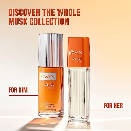 Jovan Musk for Women Eau de Cologne Spray 2 fl oz (Pack of 1), Notes of Jasmine, Amber, and Neroli, Women's Fragrance, Long Lasting, Everyday Fragrance, Travel Size