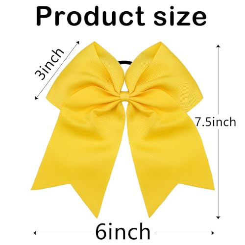 Yxiang 20Pcs Large Cheer Bows for Girls Ponytail Holder Grosgrain Ribbon Bows Elastic Hair Tie Bands for Cheerleading Teen Girls College Sports