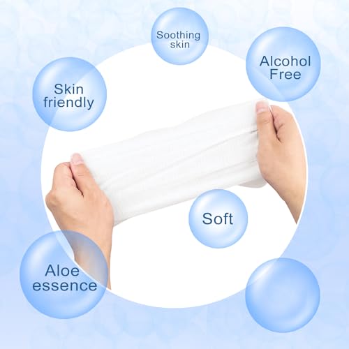200 pcs Large Body Wipes Individually Wrapped Bulk, Disposable Skin Cleansing Wet Wipes for Men Women, Individual Wrapped, Convenient, Lightweight, Aloe Vera for Body, Hands, Face, Daily