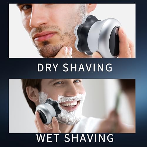 Bald Head Shavers for Men,Magnetic 7D Rotary Electric Shaver Bald Head,Cordless USB-C Rechargeable Face Beard Razors,IPX6 Waterproof Wet/Dry Shaving with LED Display