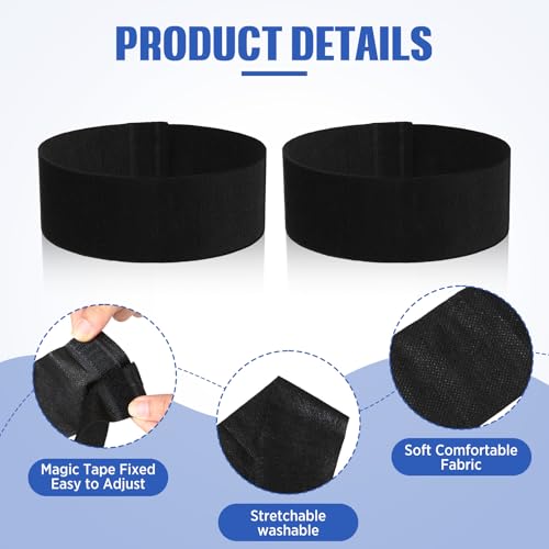 Waydress 140 Pieces Disposable Spa Facial Headbands with Convenient Closure, Stretch Facial Headwraps Soft Skin Care Hair Band for Women Salons(Black)