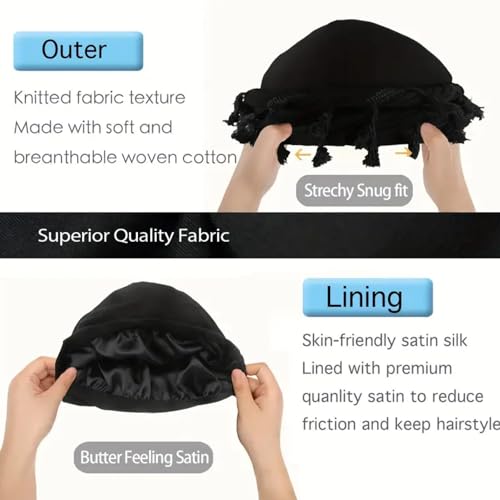 Gturytr Turban for Men Vintage Twist Head Wraps Durag Satin Lined Halo Turban for Women Modal and Satin Scarf Tie
