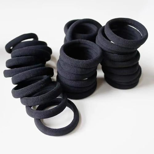 200PCS Black Hair Ties for Women & Girls Men Kids Toddler - Seamless, Thick, No Damage Elastic Hair Bands for Ponytails, Workouts, and Daily Use, Soft Seamless Nylon Hair Ties For Thick & Curly Hair.