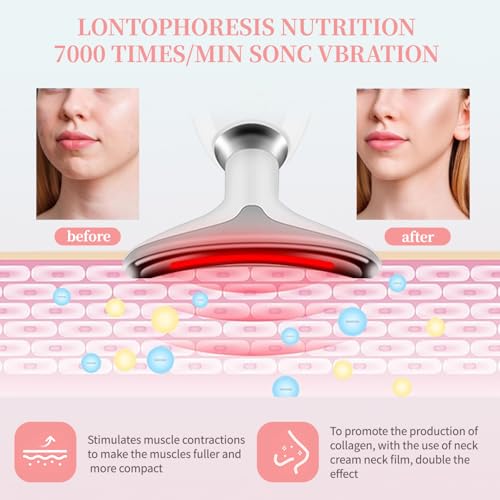 Red-Light-Therapy-for-Face and Neck, Face ?? culpting Wand with 7 Color, Anti ??rinkles Facial Massager for Face and Neck Tool for Skin Care (White)