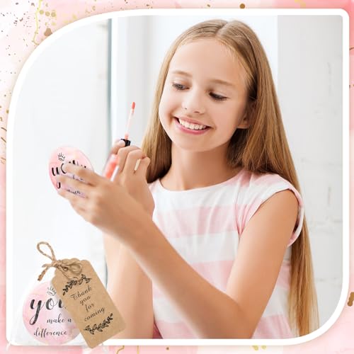 Tradder 50 Sets Compact Mirrors Bulk Women Gifts Inspirational Appreciation Employee Quinceanera Gifts Small Purse Pocket Makeup Mirrors for Mother's Day Coworker Nurse Bridal Souvenir Bag(Rose Gold)