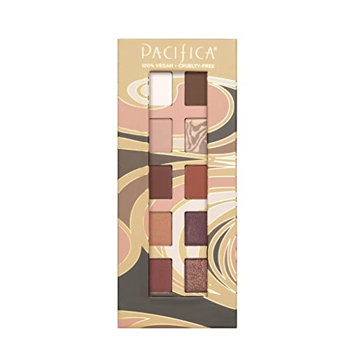 Pacifica Cocoa Nudes Mineral Eyeshadow Palette ? 10 Shades Eye Makeup Naked Mineral Eye Shadow - Earth-Tone Rich Chocolate & Praline Neutral Talc-Free Highly Pigmented Cocoa Butter Clean Beauty Vegan