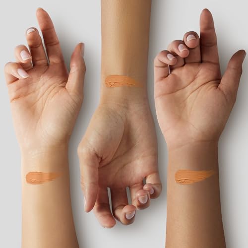 YENSA Serum Foundation Makeup - Super Silk Full Coverage Foundation Enriched with Peptides, Vitamin C & Ferulic Acid to Help Reduce Fine Lines, Wrinkles & Dark Circles - Tan 1 (1 oz)