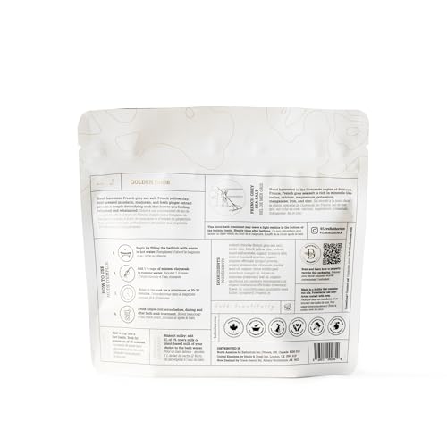 Bathorium Golden Hour Mud Mineral Soak, Detox Bath Soak with French Grey Sea Salt, Ginger & Mandarin, Sinus Relief & Recovery, pH-Balanced for Women, Approximately 3 Baths, 32 oz