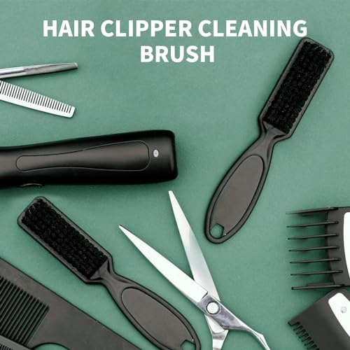 10 Pcs Barber Clipper Cleaning Brush, Barber Accessories Supplies, Blade Trimmer Cleaning Mini Brush Bulk Set Duster Manicure Nylon Brush Hair Styling Tool (Black)