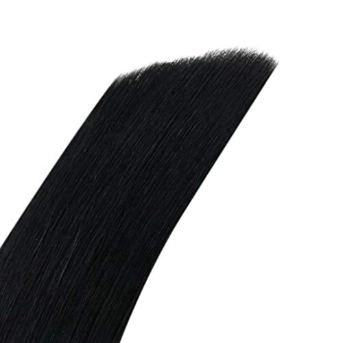 LaaVoo Microlink Hair Extensions Human Hair Black Micro Beads Hair Extensions 20 Inch Jet Black Real Human Hair 50g 50s