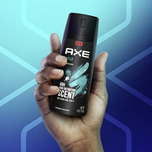 AXE Apollo Body Spray Deodorant for Long-Lasting Odor Protection, Sage & Cedarwood Deodorant for Men Formulated Without Aluminum 4oz 4 Count