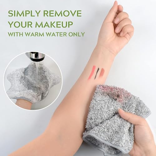 SINLAND Microfiber Face Towels Ultra Soft Facial Washcloths Face Cloth for Bath 12Inch x 12Inch 6 Pack Grey